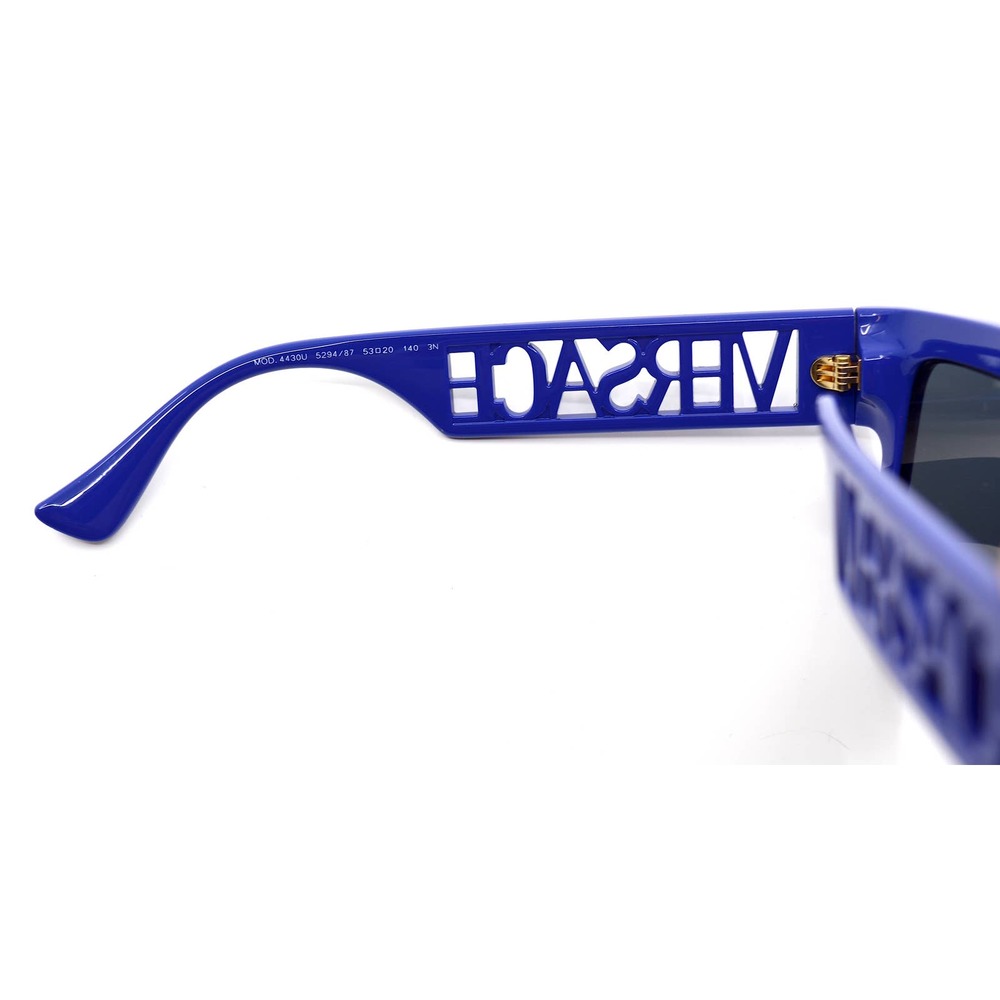 VERSACE VE4430U 529487 BLUE DARK GREY LENS AUTHENTIC SUNGLASSES - Picture 12 of 14
